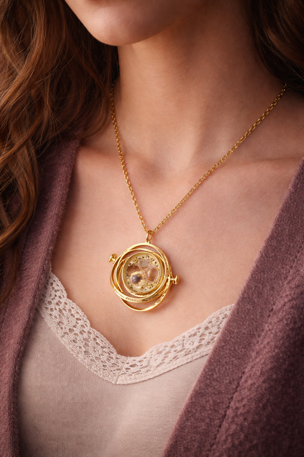 Hourglass Time Turner Necklace Pendant